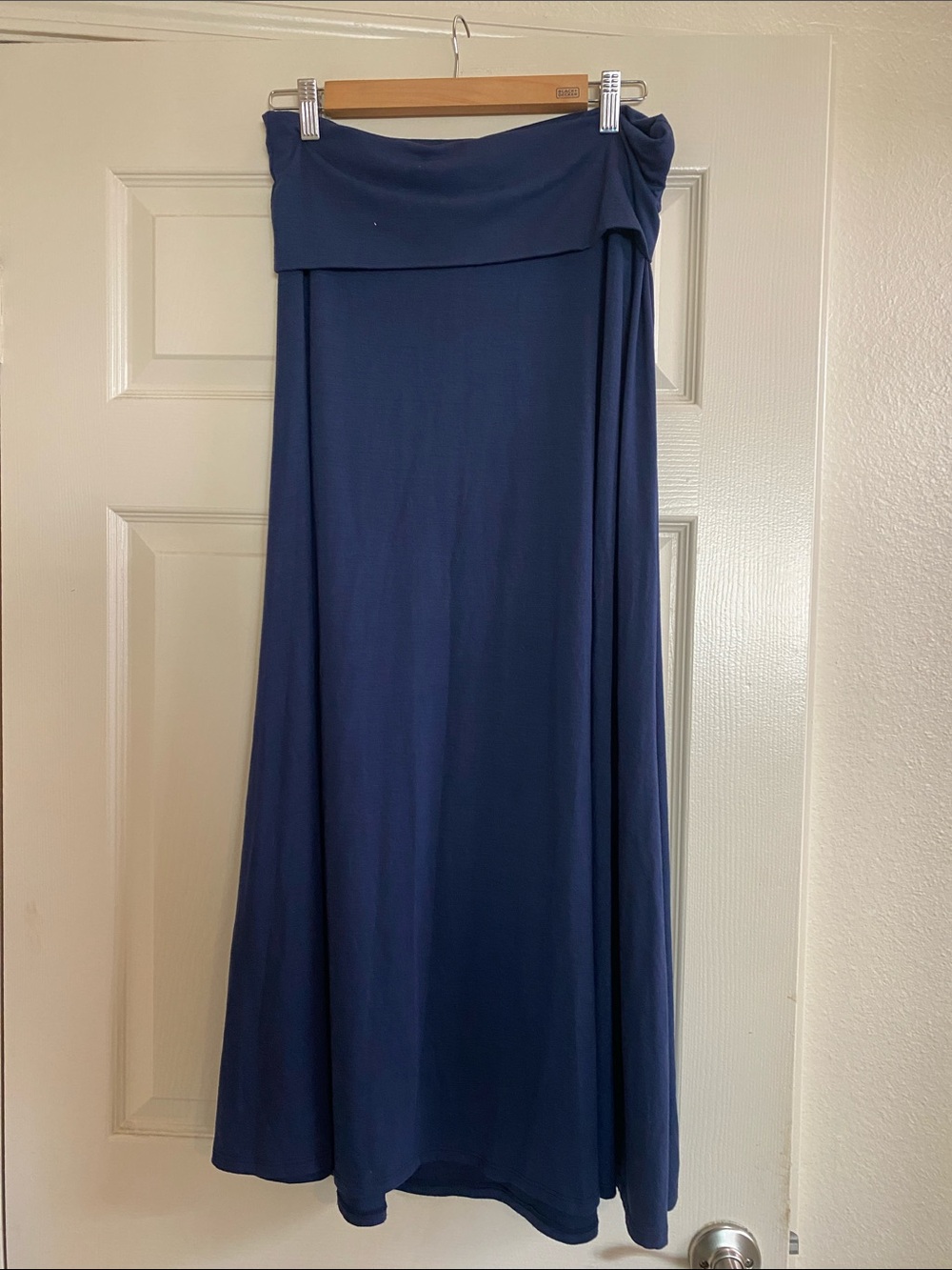 LuLaRoe Navy Fold-Over Waist Maxi Skirt